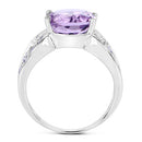 4.07 Carat Genuine Amethyst & Tanzanite .925 Sterling Silver Ring-5
