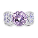 4.07 Carat Genuine Amethyst & Tanzanite .925 Sterling Silver Ring-6