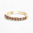 0.45 Carat Genuine Champagne Diamond 14K Yellow Gold Ring (I1-I2)-8