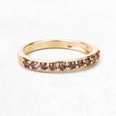 0.45 Carat Genuine Champagne Diamond 14K Yellow Gold Ring (I1-I2)-9