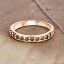 0.45 Carat Genuine Champagne Diamond 14K Yellow Gold Ring (I1-I2)-13