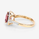 2.71 Carat Genuine Royal Pink Tourmaline and White Diamond 14K Yellow Gold Ring-10