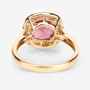 2.71 Carat Genuine Royal Pink Tourmaline and White Diamond 14K Yellow Gold Ring-11