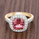 2.71 Carat Genuine Royal Pink Tourmaline and White Diamond 14K Yellow Gold Ring-13