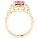 2.71 Carat Genuine Royal Pink Tourmaline and White Diamond 14K Yellow Gold Ring-6