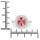 2.71 Carat Genuine Royal Pink Tourmaline and White Diamond 14K Yellow Gold Ring-7