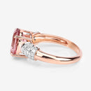 3.11 Carat Genuine Pink Tourmaline and White Diamond 14K Rose Gold Ring-10
