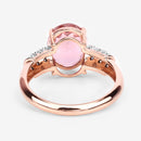 3.11 Carat Genuine Pink Tourmaline and White Diamond 14K Rose Gold Ring-11