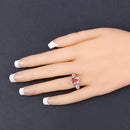 3.11 Carat Genuine Pink Tourmaline and White Diamond 14K Rose Gold Ring-14