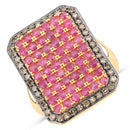 3.14 Carat Genuine Ruby and TTLB Diamond .925 Sterling Silver Ring-2