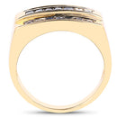 14K Yellow Gold Plated 1.05 Carat Genuine Blue Sapphire .925 Sterling Silver Ring-5