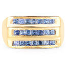 14K Yellow Gold Plated 1.05 Carat Genuine Blue Sapphire .925 Sterling Silver Ring-6