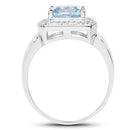 2.46 Carat Genuine Blue Topaz and White Topaz .925 Sterling Silver Ring-5