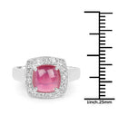 3.31 Carat Glass Filled Ruby and White Topaz .925 Sterling Silver Ring-6