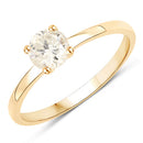 0.62 Carat Genuine LB Diamond 14K Yellow Gold Ring-2