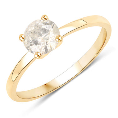 0.72 Carat Genuine LB Diamond 14K Yellow Gold Ring - 0