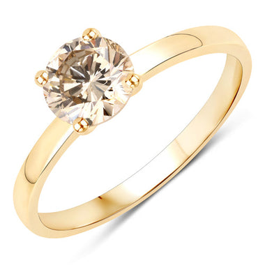 1.00 Carat Genuine TTLB Diamond 14K Yellow Gold Ring - 0