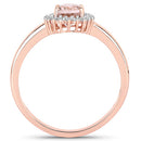 0.81 Carat Genuine Morganite and White Diamond 14K Rose Gold Ring-6