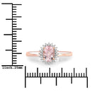 0.81 Carat Genuine Morganite and White Diamond 14K Rose Gold Ring-7