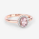 0.81 Carat Genuine Morganite and White Diamond 14K Rose Gold Ring-9