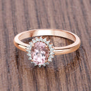 0.81 Carat Genuine Morganite and White Diamond 14K Rose Gold Ring-13