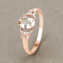 0.75 Carat Genuine Morganite and White Diamond 14K Rose Gold Ring-8