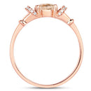 0.75 Carat Genuine Morganite and White Diamond 14K Rose Gold Ring-6