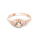 0.75 Carat Genuine Morganite and White Diamond 14K Rose Gold Ring-7