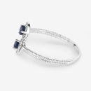 0.34 Carat Genuine Blue Sapphire and White Diamond 14K White Gold Ring-11