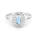0.44 Carat Genuine Aquamarine and White Diamond 14K White Gold Ring-7