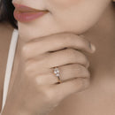 0.46 Carat Genuine Morganite and White Diamond 14K Rose Gold Ring-10