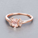 0.46 Carat Genuine Morganite and White Diamond 14K Rose Gold Ring-8