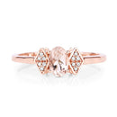 0.46 Carat Genuine Morganite and White Diamond 14K Rose Gold Ring-7