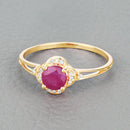 0.59 Carat Genuine Ruby and White Diamond 14K Yellow Gold Ring-9