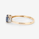 1.08 Carat Genuine Blue Sapphire and White Diamond 14K Yellow Gold Ring-13