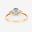 1.08 Carat Genuine Blue Sapphire and White Diamond 14K Yellow Gold Ring-14
