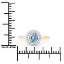 1.03 Carat Genuine Blue Sapphire and White Diamond 14K Yellow Gold Ring-6