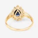 1.46 Carat Genuine Blue Sapphire and White Diamond 10K Yellow Gold Ring-7