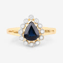 1.46 Carat Genuine Blue Sapphire and White Diamond 10K Yellow Gold Ring-8