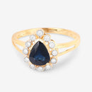 1.46 Carat Genuine Blue Sapphire and White Diamond 10K Yellow Gold Ring-9