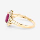 1.31 Carat Genuine Ruby and White Diamond 10K Yellow Gold Ring-6