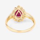1.31 Carat Genuine Ruby and White Diamond 10K Yellow Gold Ring-7
