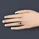 1.31 Carat Genuine Ruby and White Diamond 14K White Gold Ring-5
