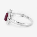 1.31 Carat Genuine Ruby and White Diamond 14K White Gold Ring-6