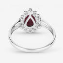 1.31 Carat Genuine Ruby and White Diamond 14K White Gold Ring-7
