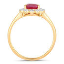 1.31 Carat Genuine Ruby and White Diamond 14K Yellow Gold Ring-2