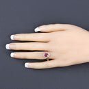 1.31 Carat Genuine Ruby and White Diamond 14K Yellow Gold Ring-5