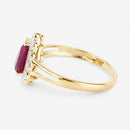 1.31 Carat Genuine Ruby and White Diamond 14K Yellow Gold Ring-6