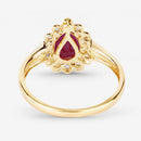 1.31 Carat Genuine Ruby and White Diamond 14K Yellow Gold Ring-7