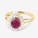 1.31 Carat Genuine Ruby and White Diamond 14K Yellow Gold Ring-9